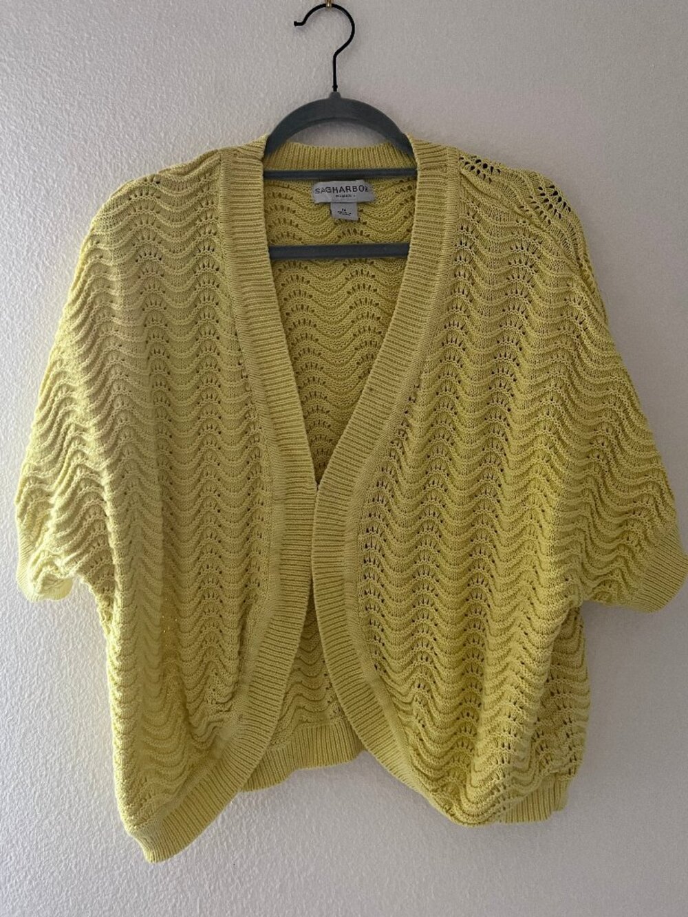 Sag Harbor Yellow Knit Cotton Shrug